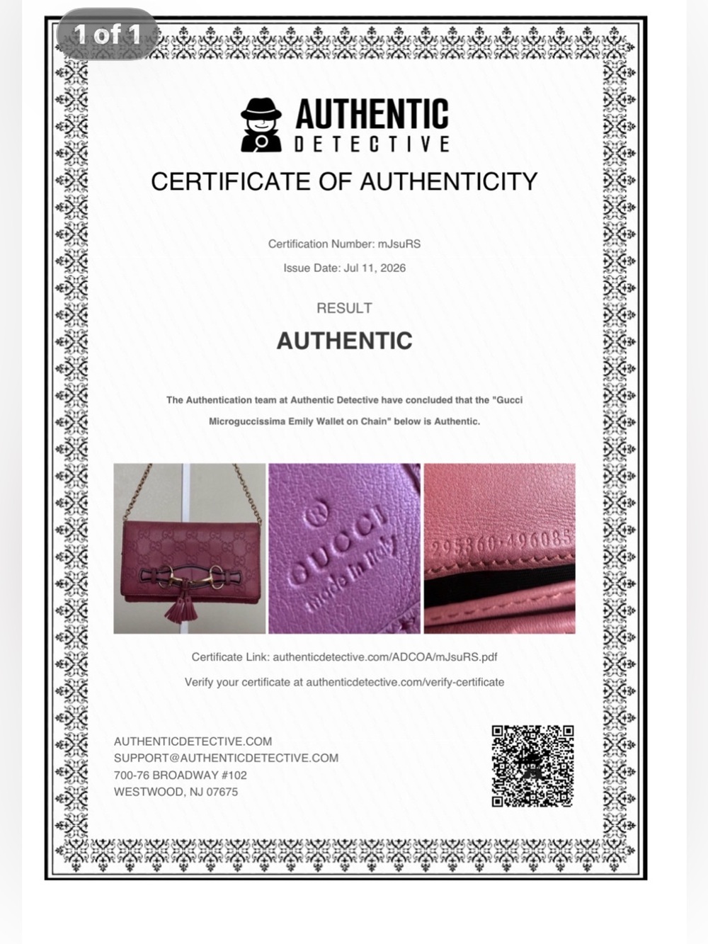 Gucci RARE 1955 horsebit Guccissima Emily chain wallet in very good condition. - Picture 6 of 13